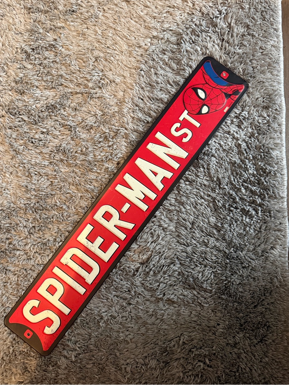 Marvel Spider-Man Street Sign Wall Plaque in Red and White